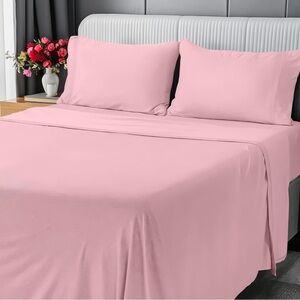 Topia Soft Pink Jersey Bed Sheet Set